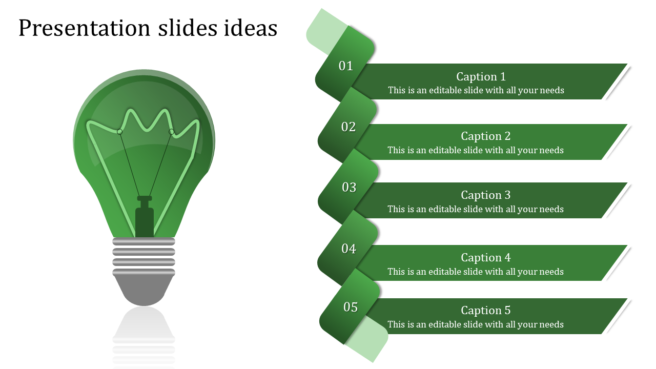 Free - Stunning Presentation Slides Ideas In Green Color Slide